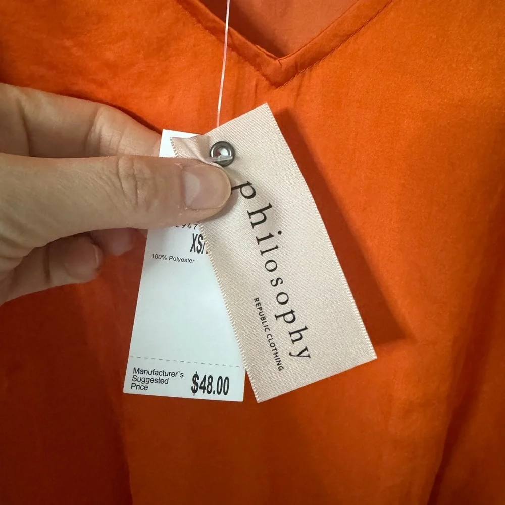PHILOSOPHY smocked puff sleeve blouse NEW WITH TAGS - Picture 4 of 5